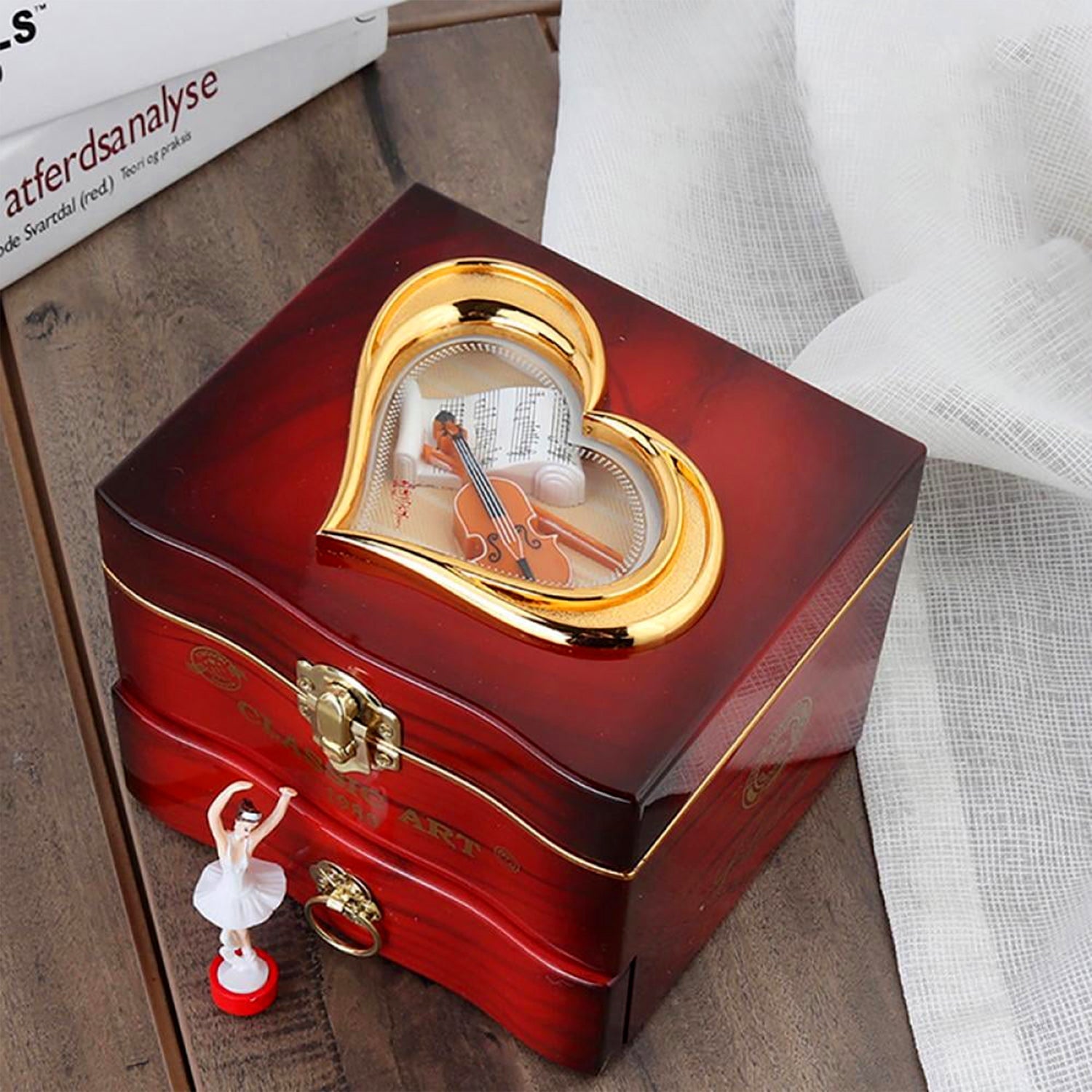Dancer Ballerina Piano Music Box Hand Crank Music Plastic Box Gift (1 Pc) Dancer Ballerina Piano Music Box Hand Crank Music Plastic Box Gift (1 Pc)